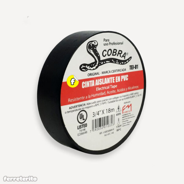 Teipe Cobra Negro Grande 18m COBRA