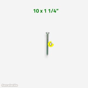 Tornillo Autorroscante Cabeza Plana Zincado 10 x 1 1/4″ (TACPLZ-10X114)