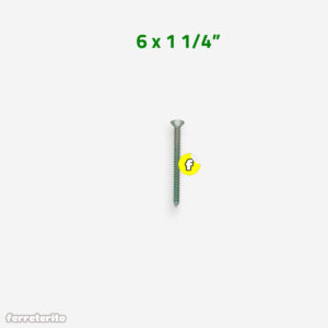 Tornillo Autorroscante Cabeza Plana Zincado 6 x 1 1/4″ (TACPLZ-6X114)