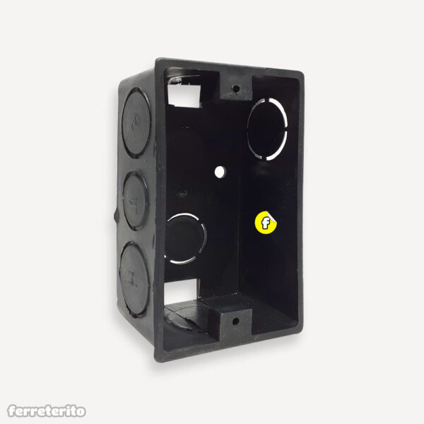 cajetin de electricidad 4x2 plastico negro