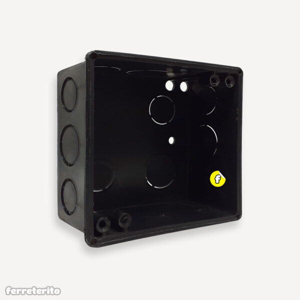 Cajetin de Electricidad 4x4 Plastico Cuadrado Negro