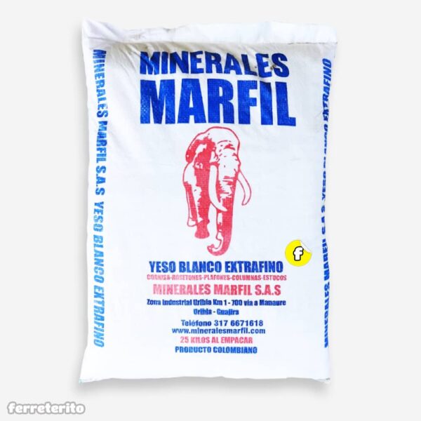Saco de Yeso Blanco Extrafino 25kg