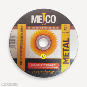 Disco de Corte Metal Ultrafino 7″ Plano METCO
