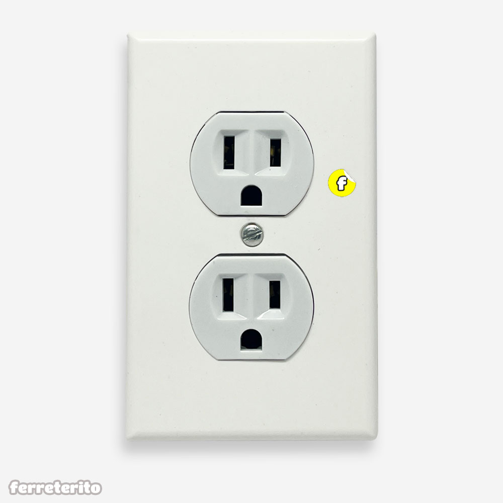 Tomacorriente Doble Tipo Eagle 270 Con Tapa Blanco