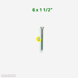 Tornillo Autorroscante Cabeza Plana Zincado 6 x 1 1/2″ (TACPLZ-6X112)