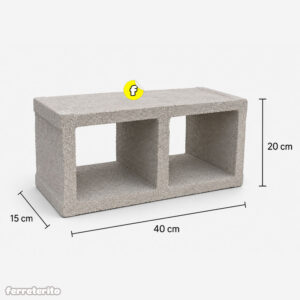 Bloque de Ventilación de Concreto CUADRADO-RECTANGULO 2 Huecos (BVCR-2H)
