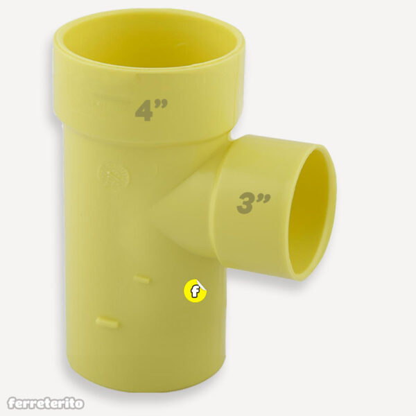 Tee Reducida 4 x 3 Pulgadas para Aguas Negras