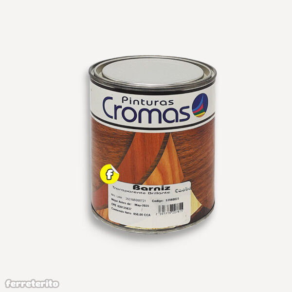 Barniz Transparente 1/4 Galon Brillante Caoba CROMAS