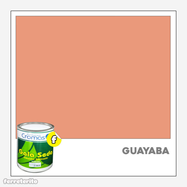 Pintura Caucho Satinado Galon Guayaba Gala Seda CROMAS