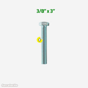 Tornillo Perno de Acero Inoxidable Cabeza Hexagonal 3/8″ x 3″ (TP-AICH-38-3)