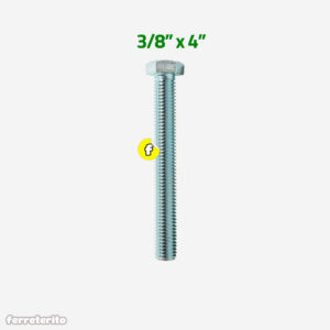 Tornillo Perno de Acero Inoxidable Cabeza Hexagonal 3/8″ x 4″ (TP-AICH-38-4)