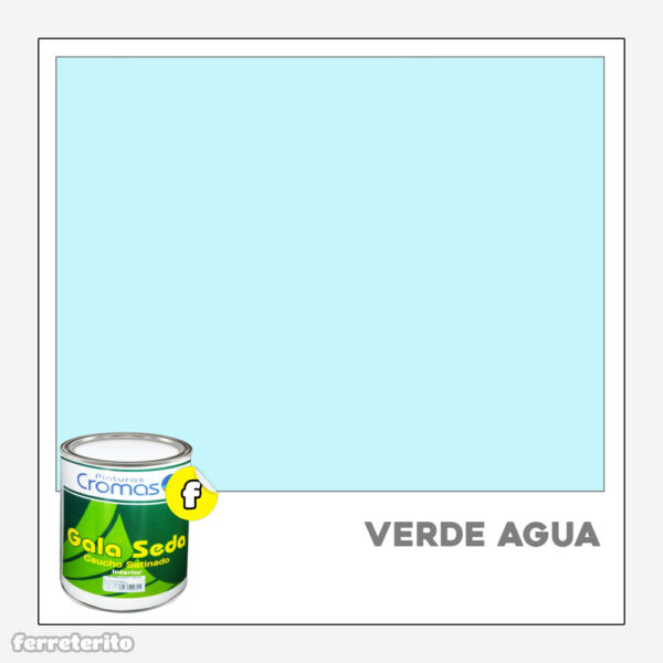 Pintura Caucho Satinado Galon Verde Agua Gala Seda CROMAS