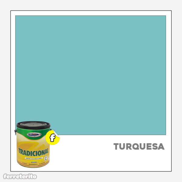 Pintura Caucho Galon TURQUESA Tradicional METROPAINT