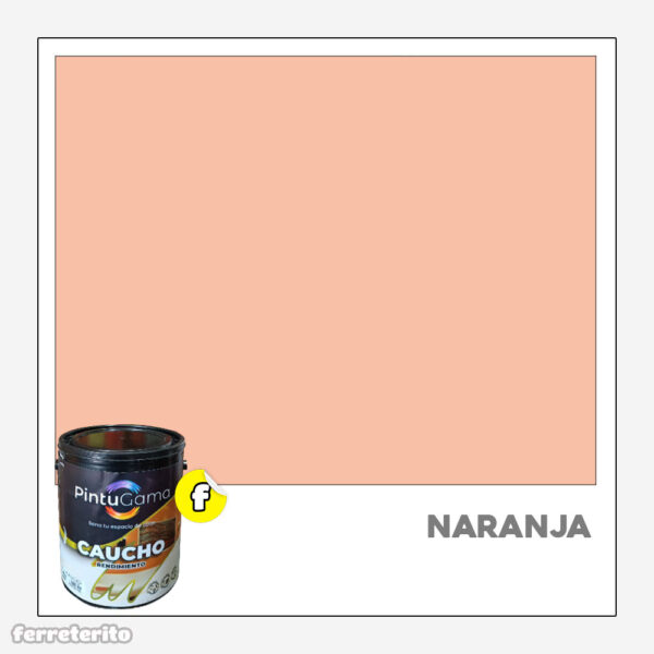 Pintura Caucho Galon NARANJA Rendimiento PINTUGAMA