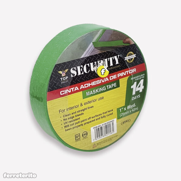 Tirro de Papel Verde 1″ x 42 metros SECURITY (A136-KD2545C)