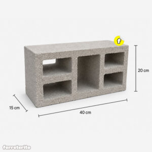 Bloque de Ventilación de Concreto CUADRADO-RECTANGULO 5 Huecos (BVCR-5H)