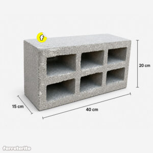 Bloque de Ventilación de Concreto CUADRADO-RECTANGULO 6 Huecos (BVCR-6H)