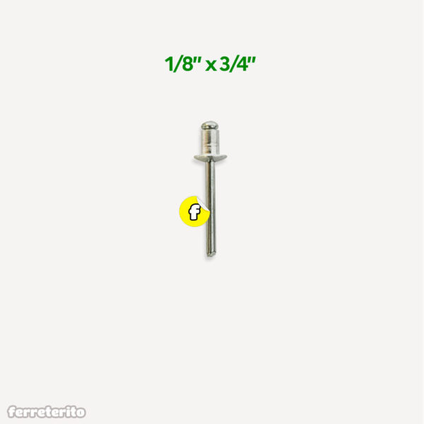 Remache 1/8" x 3/4" (8 Unidades)
