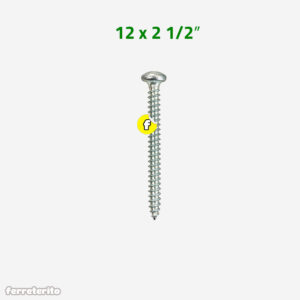 Tornillo Autorroscante Cabeza Pan Zincado 12 x 2 1/2″ (TACPAZ-12X212)