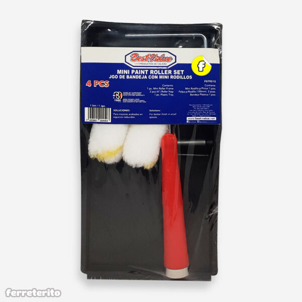 Juego Rodillo con Funda y Bandeja 4″ BESTVALUE