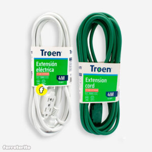 Extension Electrica 4m Blanca Verde TROEN (A136-RO2723-4-G)