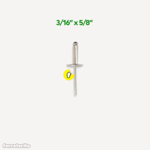 Remache 3/16" x 5/8" (5 Unidades)