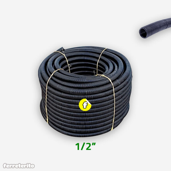 Guere Guere Plastico 1/2" Negro por Metro