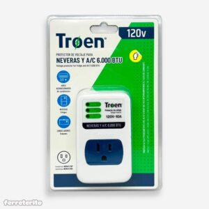 Protector de Voltaje para Nevera Microoandas Congelador Aires hasta 6mil BTU 110V 15A Enchufable TROEN (TR-VP10-120V)