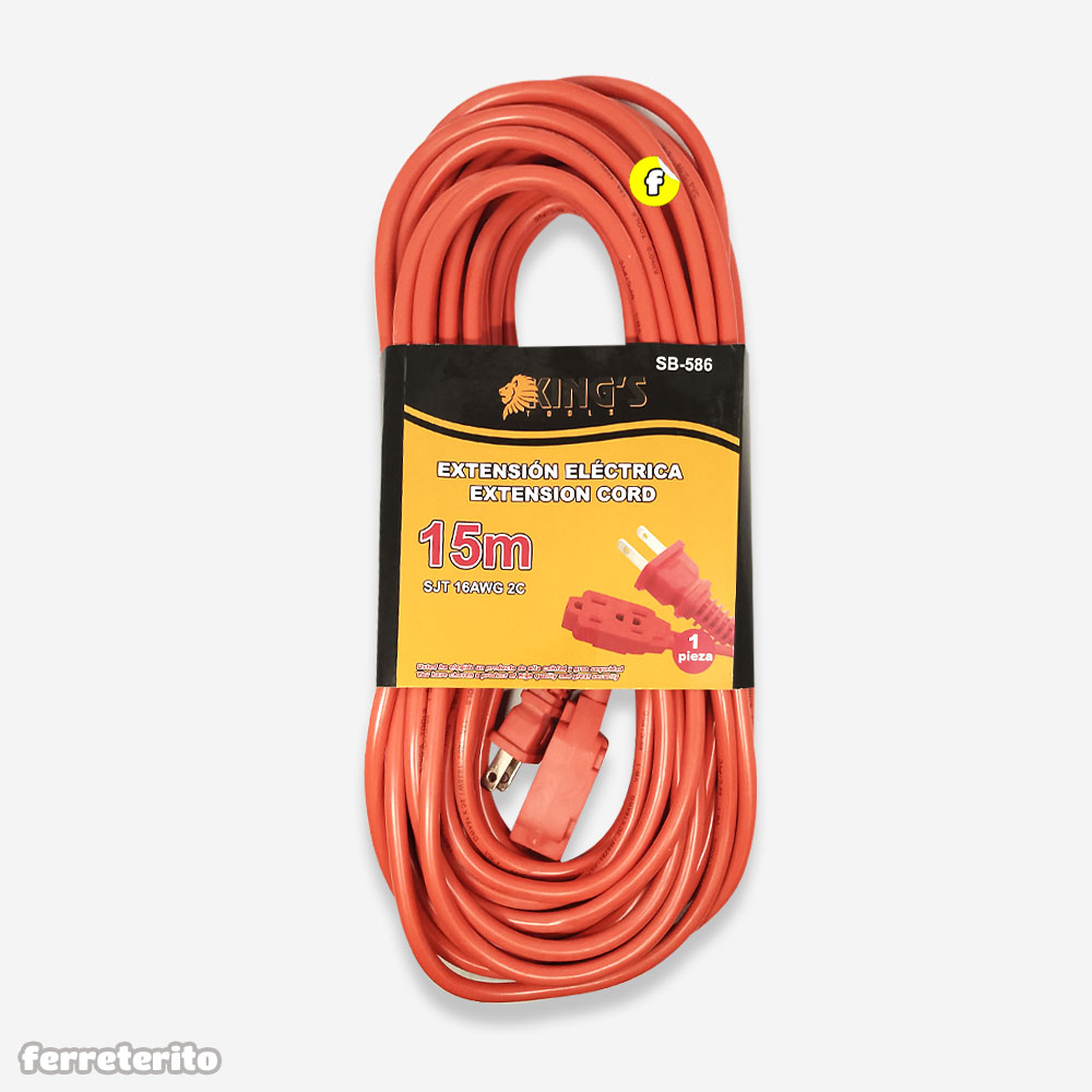 Extension Electrica de 15 metros Naranja KINGSTOOLS (SB-586)