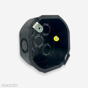 Cajetin Electrico Octogonal Plastico NEGRO