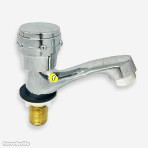 Llave de Lavamanos Sencilla Metal Cromado Pomo Redondo