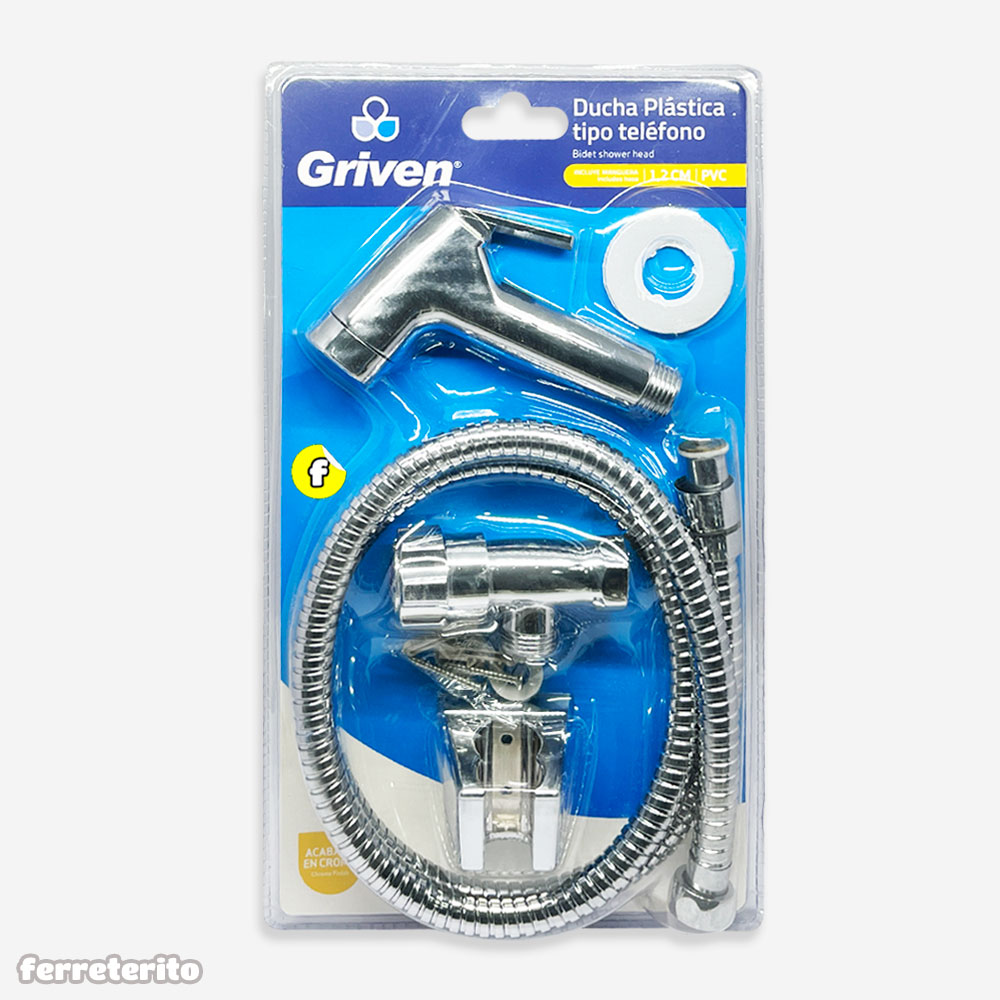 Ducha de Mano Plastica Cromada Tipo Telefono con Marguera 1.2m GRIVEN (A367-15005)