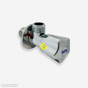 Llave de Arresto de 1/2″ para Fregaderos Lavamanos y Pocetas Plastico Cromado HIDROTEK (HTK-AV-1/2)