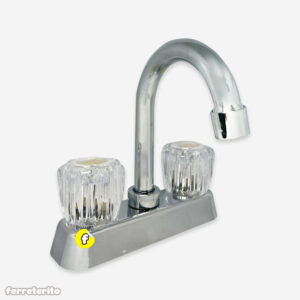 Llave de Lavamanos Doble Plastico Cromado HIDROTEK (HTK-B4-2C)