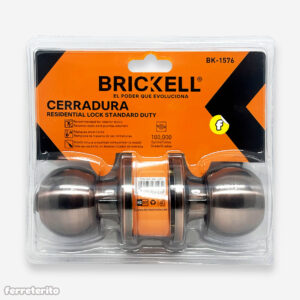 Cerradura Pomo Redondo Habitacion 3 Llaves (Blister) COBRE BRICKELL (BK-1576)