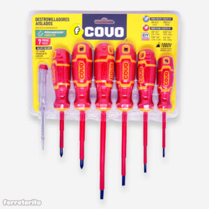 Juego de Destornilladores Aislados para Electricista (7 Piezas) COVO (CV-SDE-1N)
